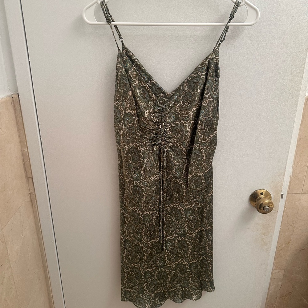 Zara Green Patterned Mini Dress